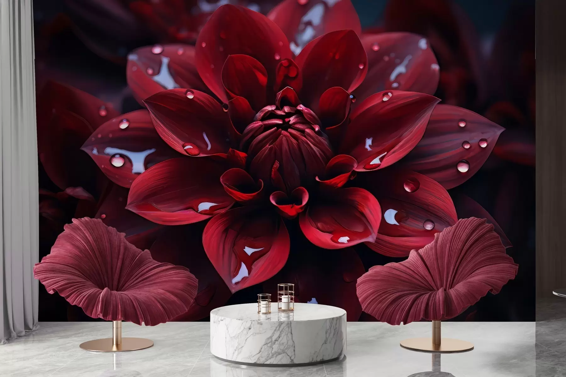 murales de pared Crisantemo jugoso w05057