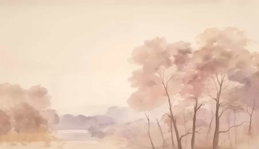 murales de pared Paisaje delicado con árboles w05075