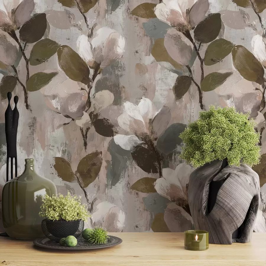 murales de pared Pinceladas florales a00968v1