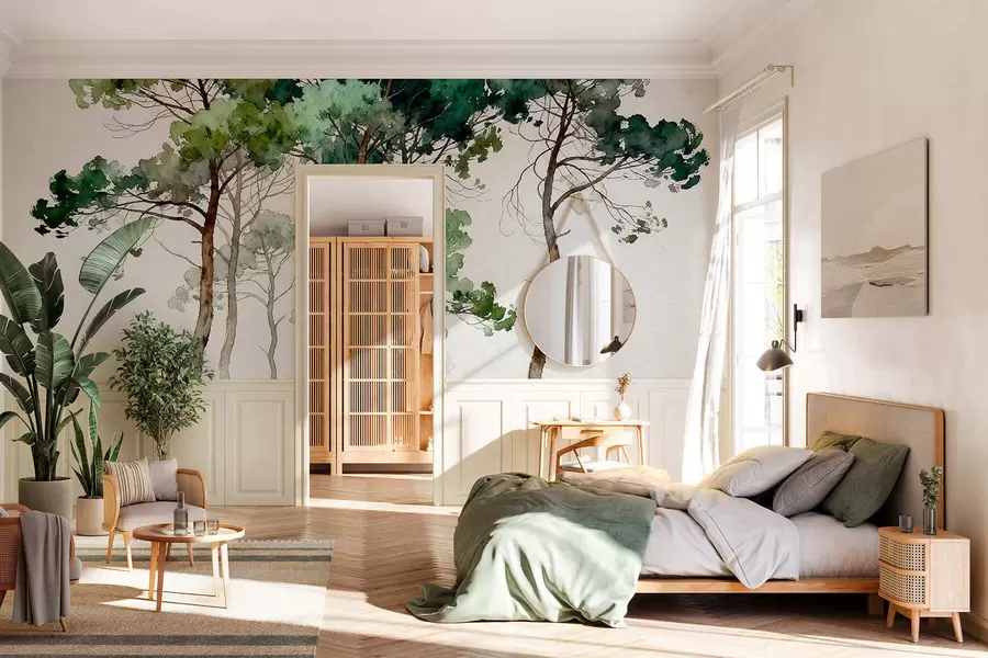 murales de pared Pinos pintados w05173