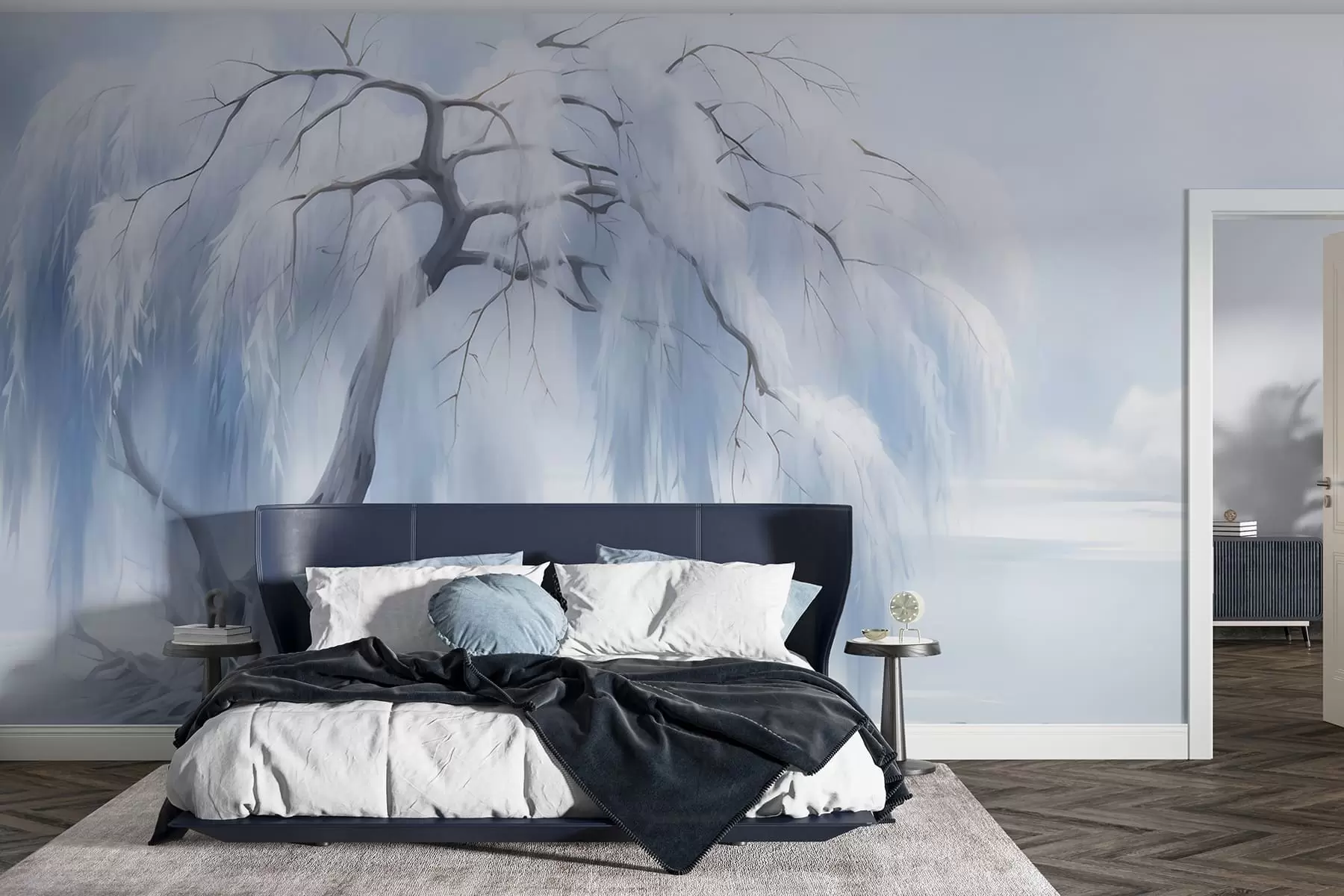 murales de pared Árbol pintado exuberante w05179