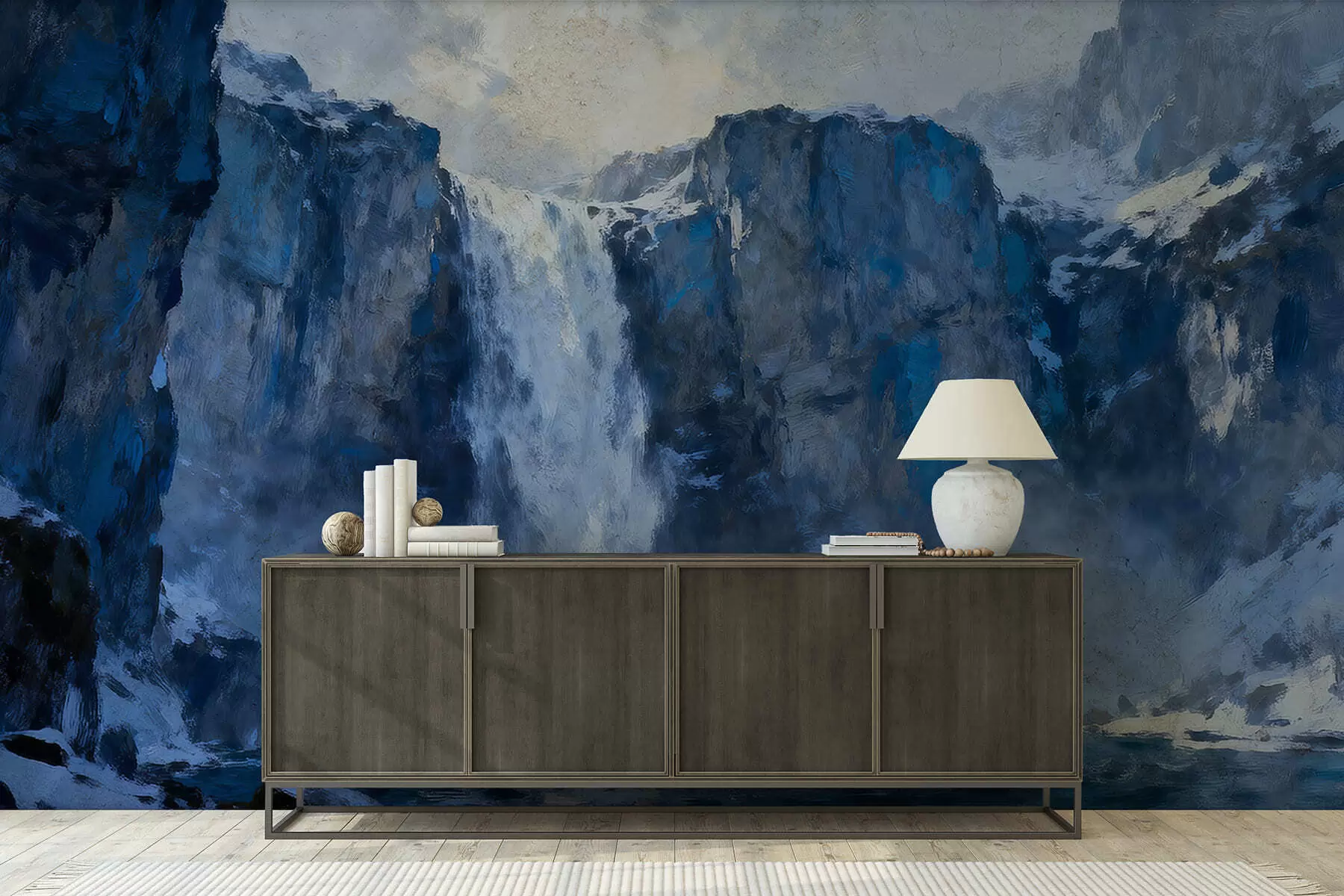 murales de pared Cascada pintada al estilo grunge w05177