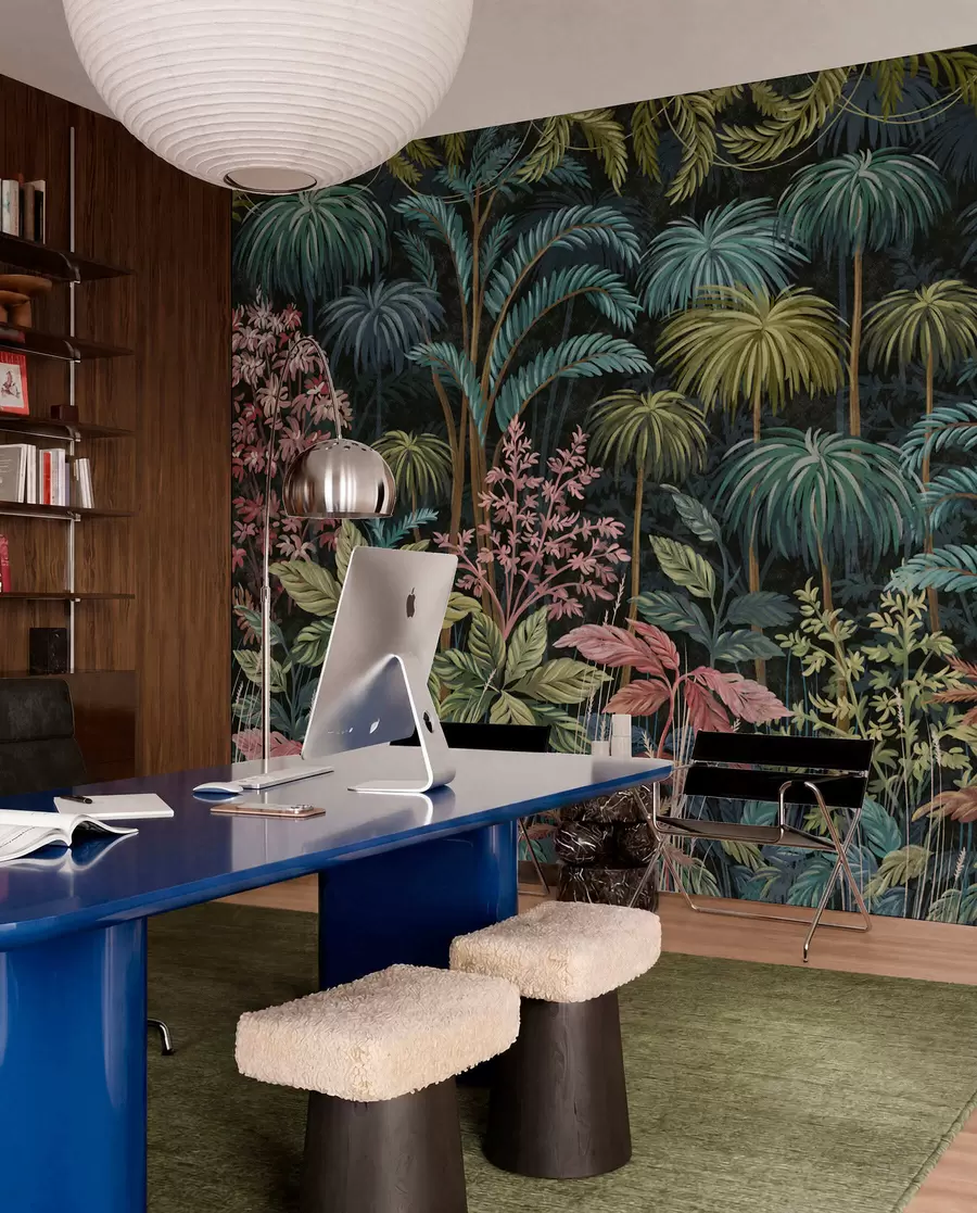 murales de pared Follaje tropical denso con hojas grandes. w05116