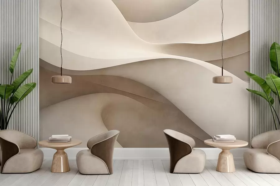 murales de pared Pared abstracta, olas w09694