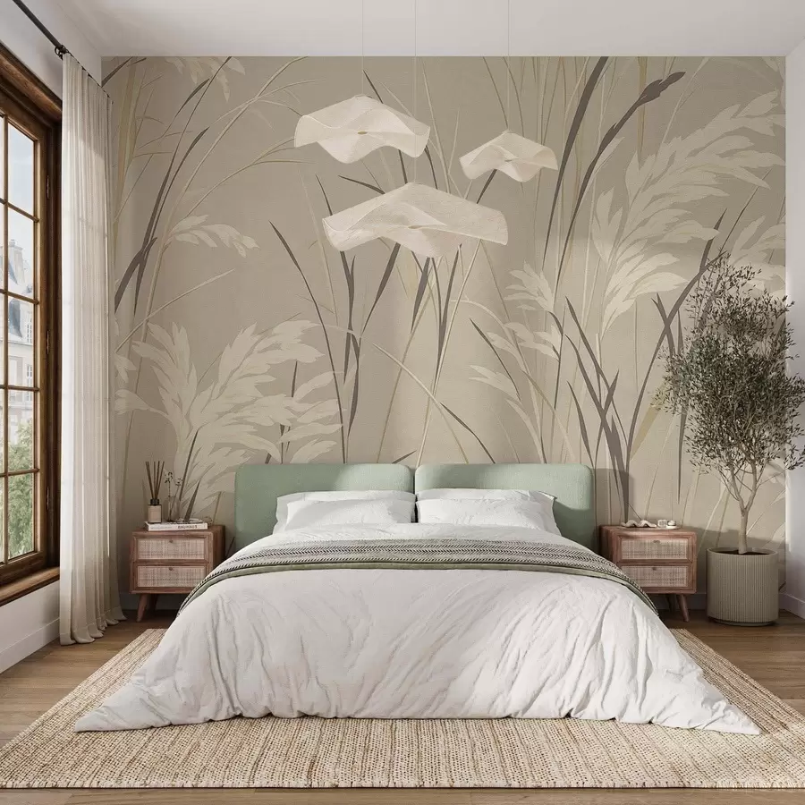 murales de pared Tallos delgados de flores silvestres w09696