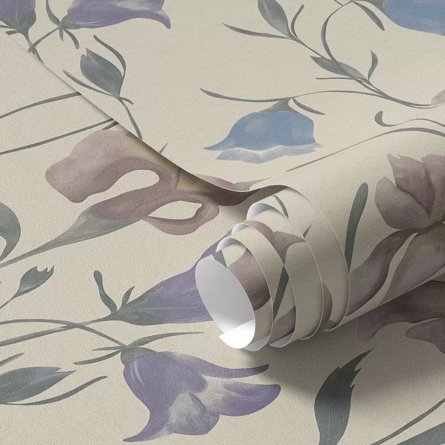 murales de pared Estampado floral en tonos pastel sobre fondo claro. a01118