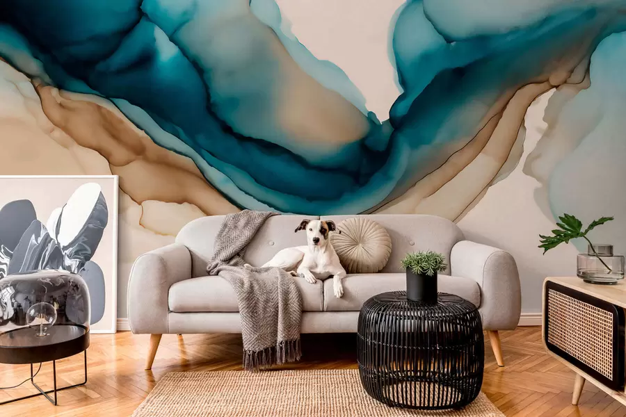 murales de pared textura abstracta al estilo de la tinta con alcohol w05238