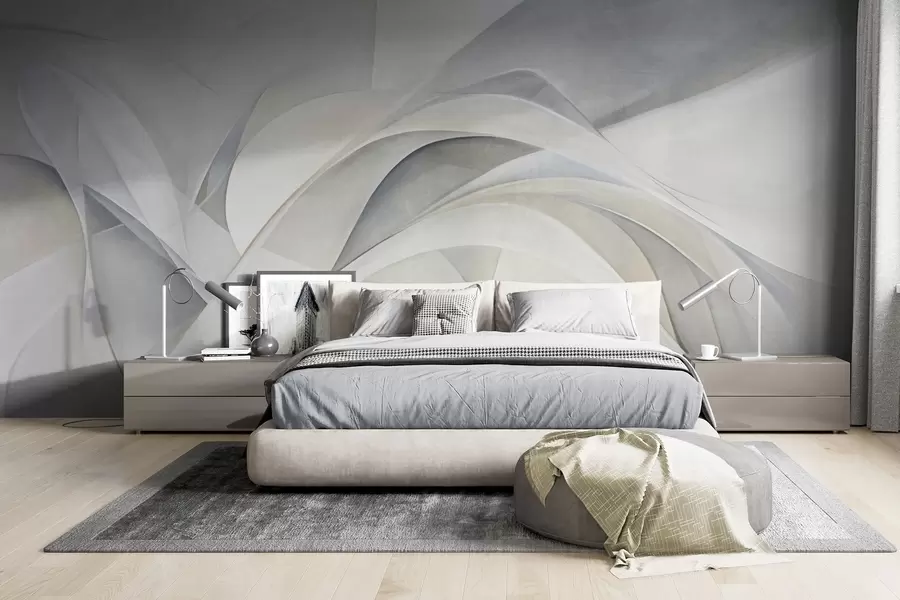 murales de pared Formas abstractas y fluidas, arte moderno con textura w09766