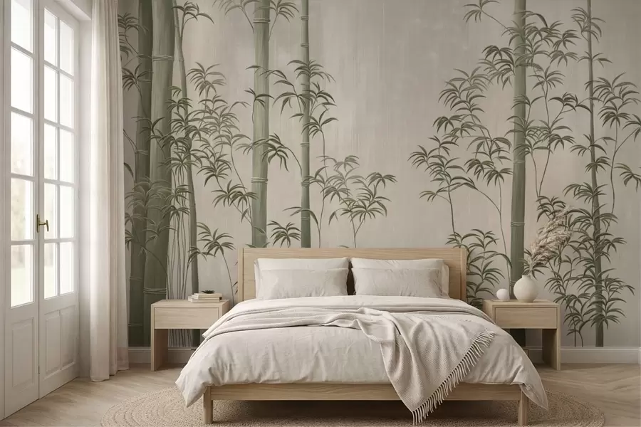 murales de pared Bambú verde claro w05120v1