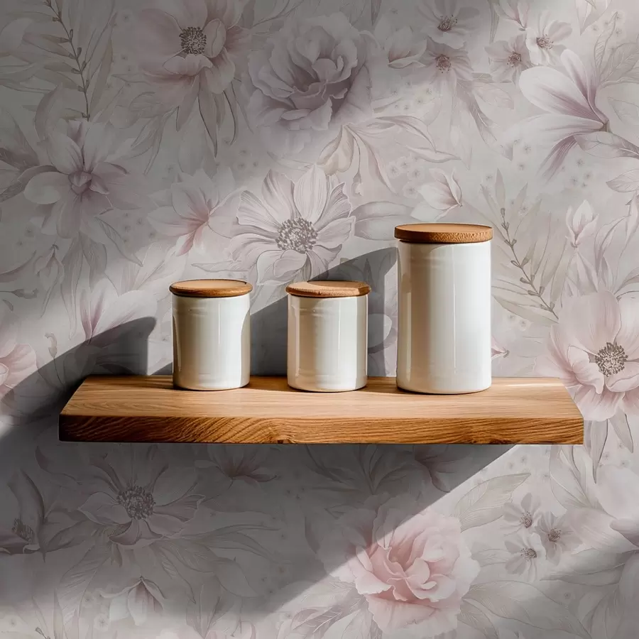 murales de pared Diseño ligero con flores grandes y delicadas a01133