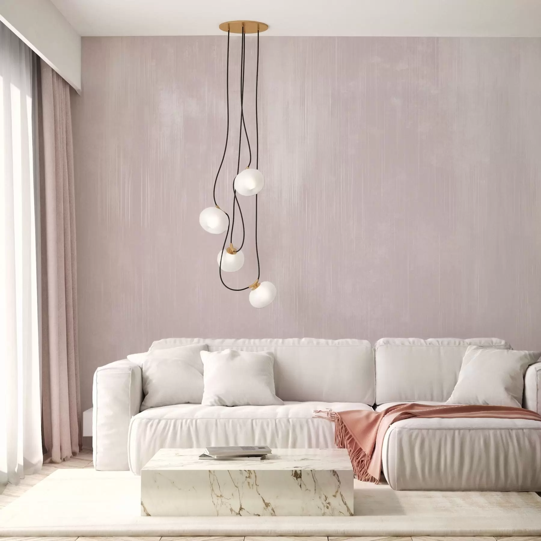 murales de pared Fondo rosa suave con una delicada textura vertical w05121v2