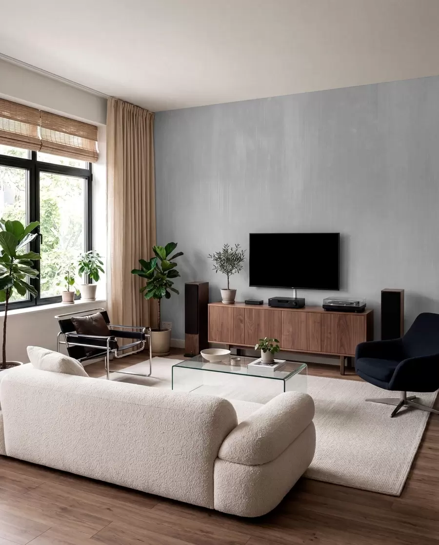 murales de pared Fondo gris claro con una textura vertical uniforme w05121v4