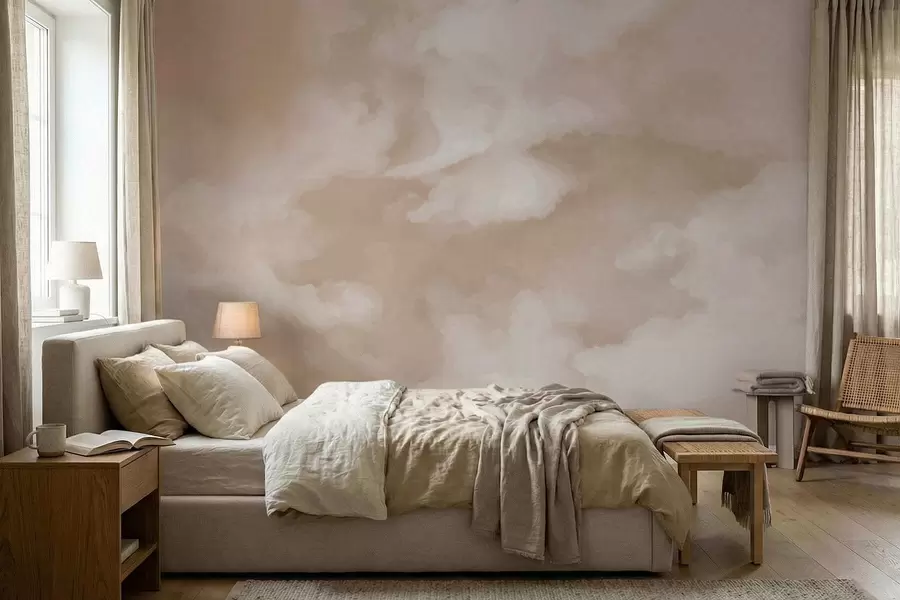 murales de pared Fondo difuminado y suave en tonos beige cálidos w05426