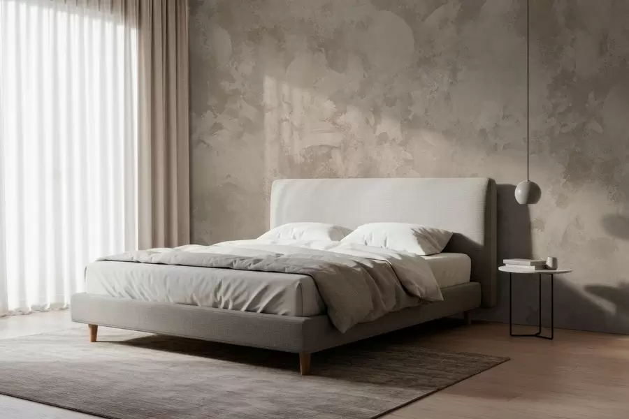 murales de pared Textura abstracta de pincel minimalista en tonos beige w05160