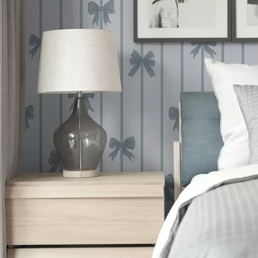 murales de pared Lazos azules sobre un fondo claro a rayas a01162v2