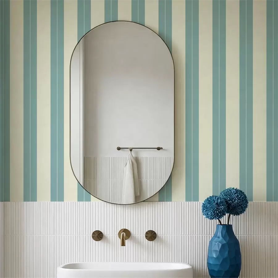 murales de pared Rayas verticales azules de estilo minimalista a01181v5