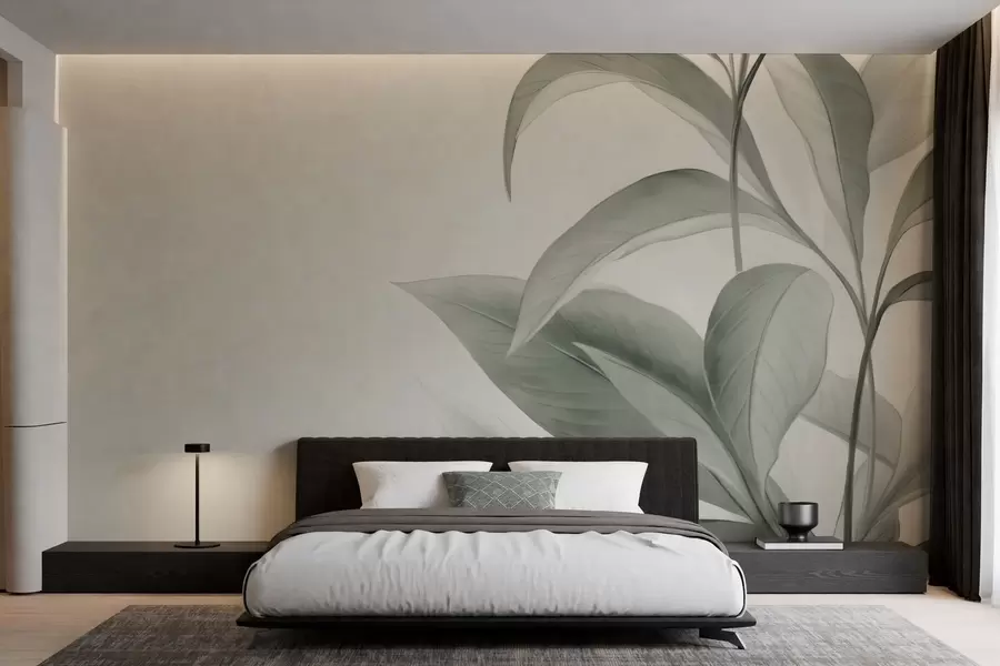 murales de pared Hojas de textura delicada w05453