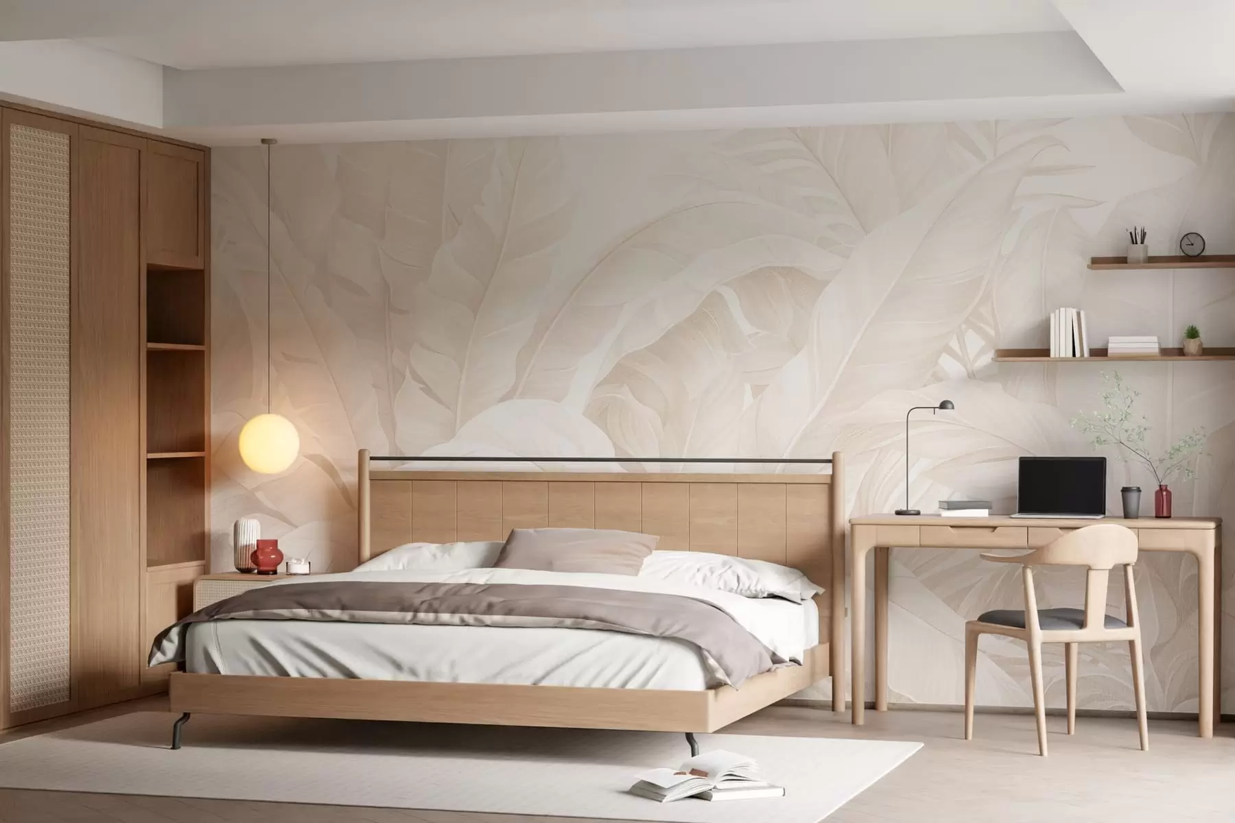 murales de pared Hojas tropicales vintage w05518