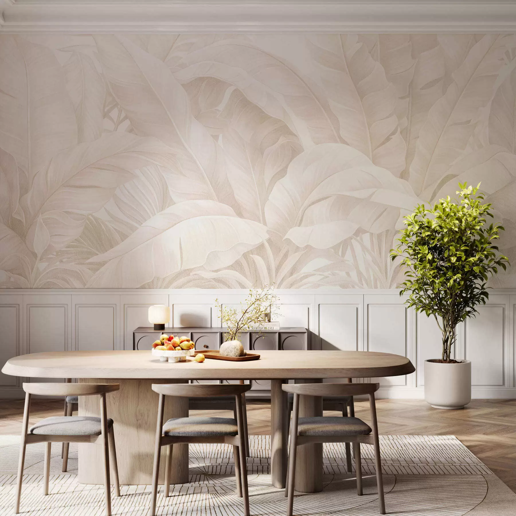 murales de pared Hojas tropicales vintage w05518