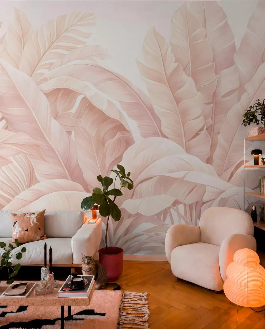 murales de pared Hojas tropicales vintage w05518v2