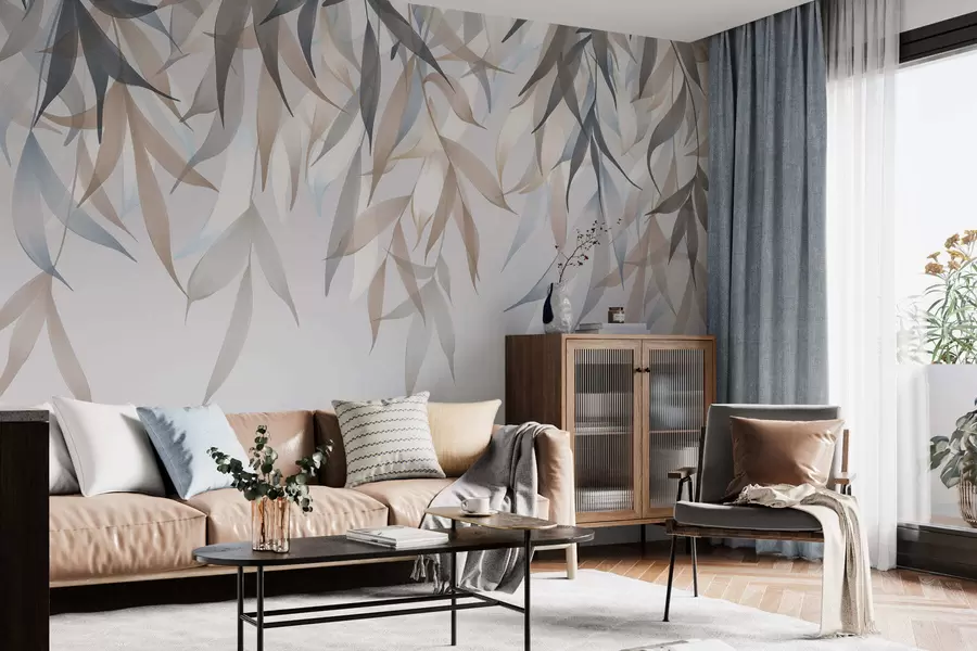 murales de pared Hojas largas que cuelgan w05523