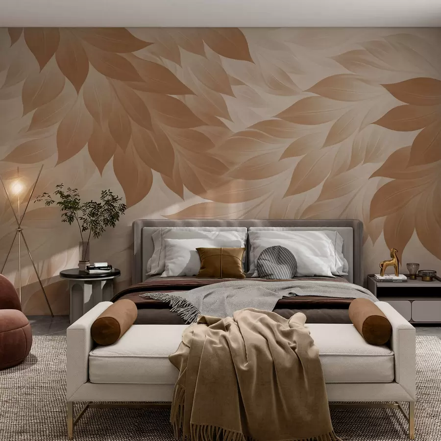 murales de pared Hojas abstractas de contornos nítidos w05531v1