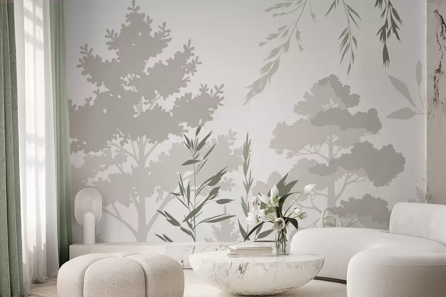 murales de pared Árboles y pastos w05551v1