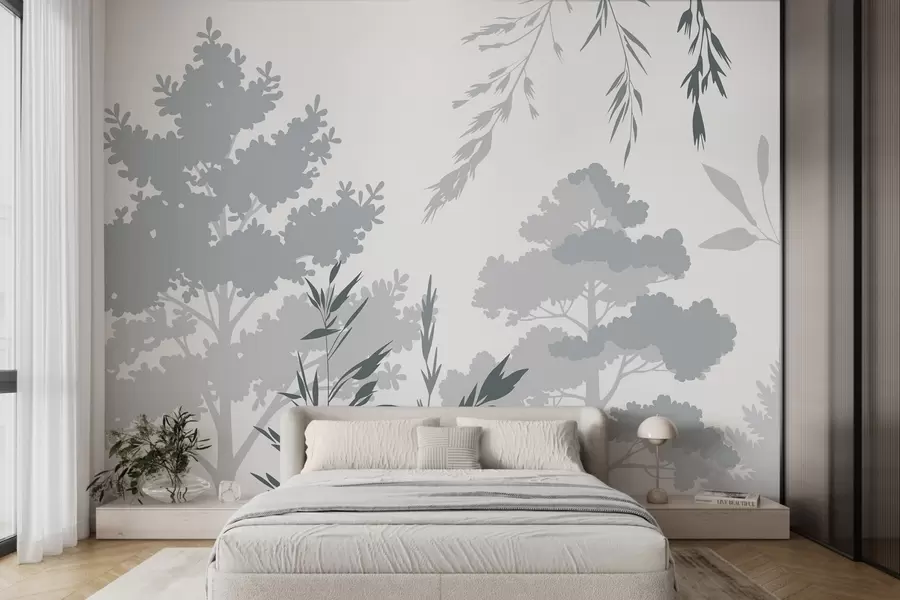 murales de pared Árboles y pastos w05551v2