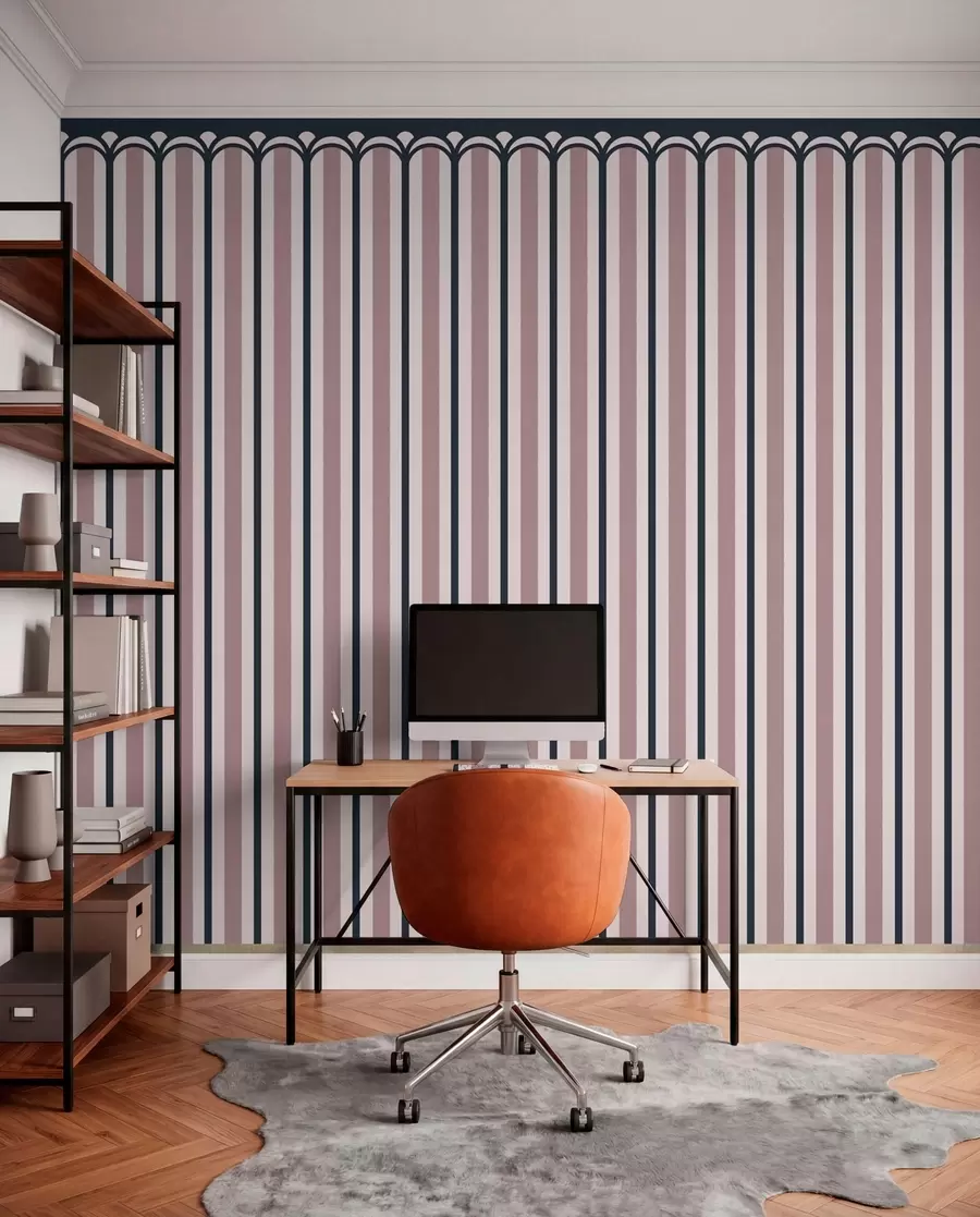murales de pared Adorno vertical en tonos rosas y grises w05610v1