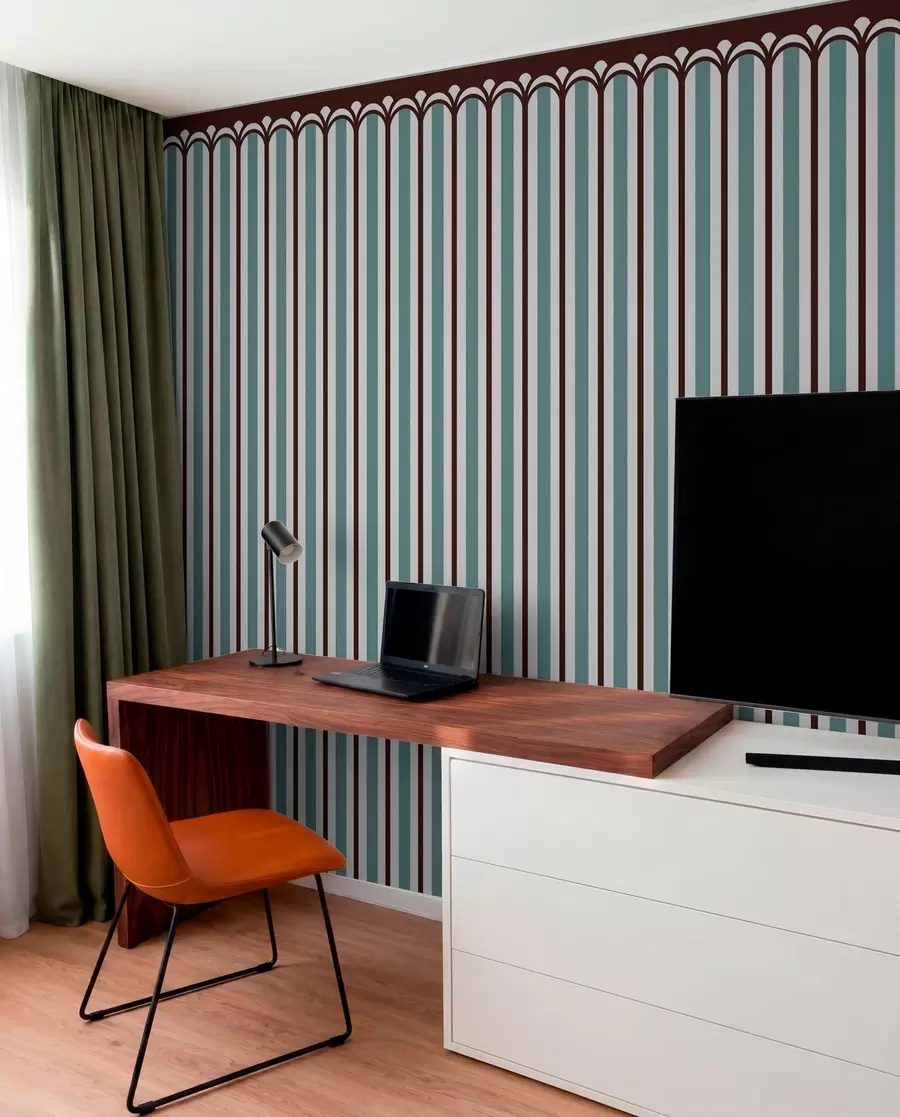 murales de pared Adorno vertical en tonos azules y marrones w05610v5
