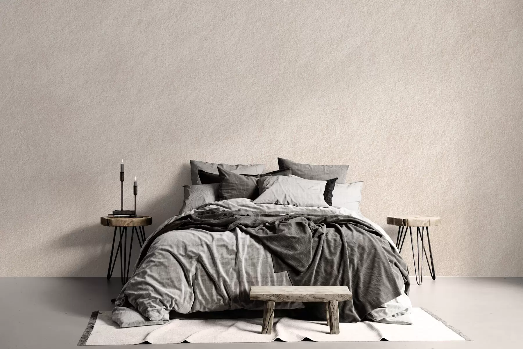 murales de pared Fondo beige claro con efecto de yeso decorativo, estilo minimalista, textura de piedra w09800
