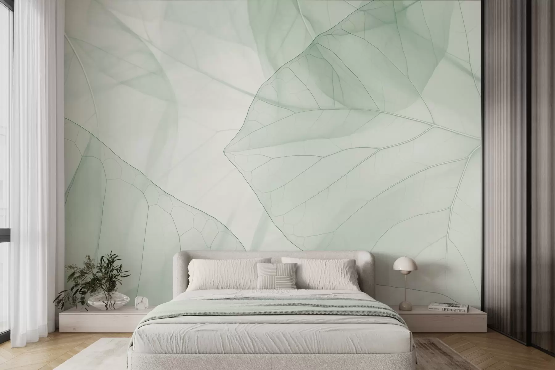 murales de pared Venas de hojas abstractas w05474