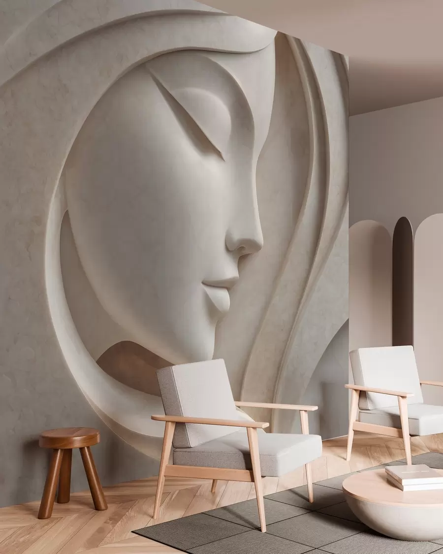 murales de pared Un perfil femenino en bajorrelieve w05569