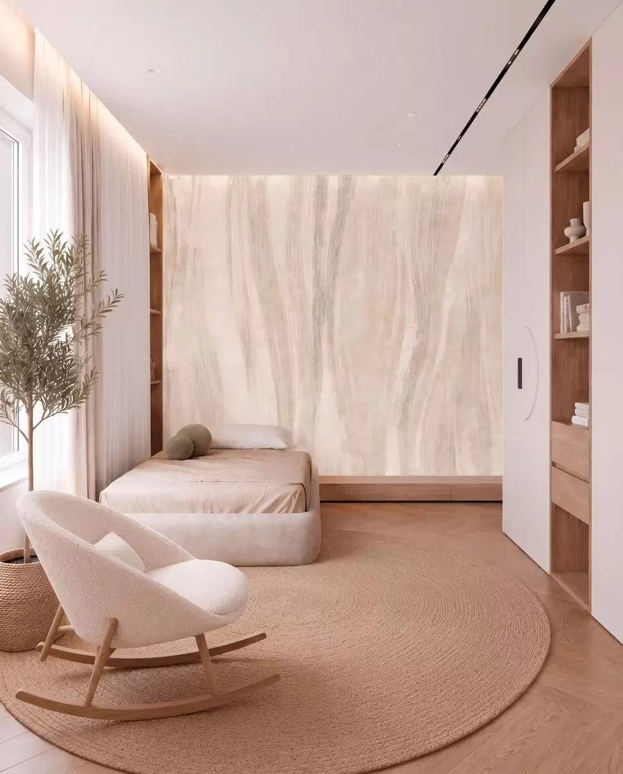 murales de pared Textura abstracta ligera con suaves transiciones verticales en tonos cremosos w05686