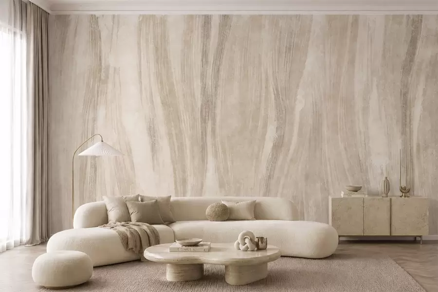 murales de pared Textura abstracta ligera con suaves transiciones verticales en tonos cremosos w05686