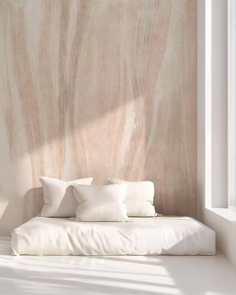 murales de pared Textura abstracta ligera con suaves transiciones verticales en tonos cremosos w05686