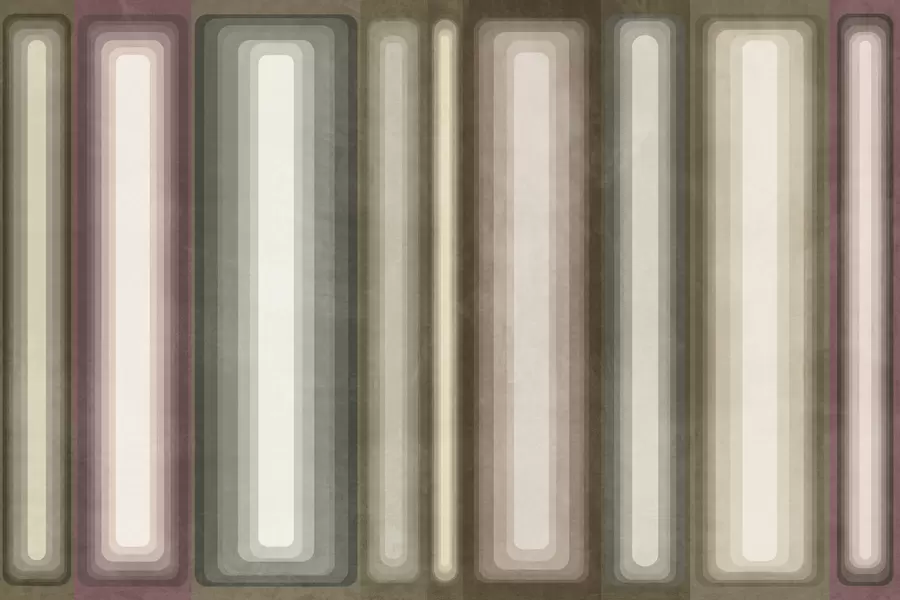 murales de pared Rectángulos verticales abstractos con textura y esquinas redondeadas, en tonos apagados de marrón, beige y rosa pálido w09905