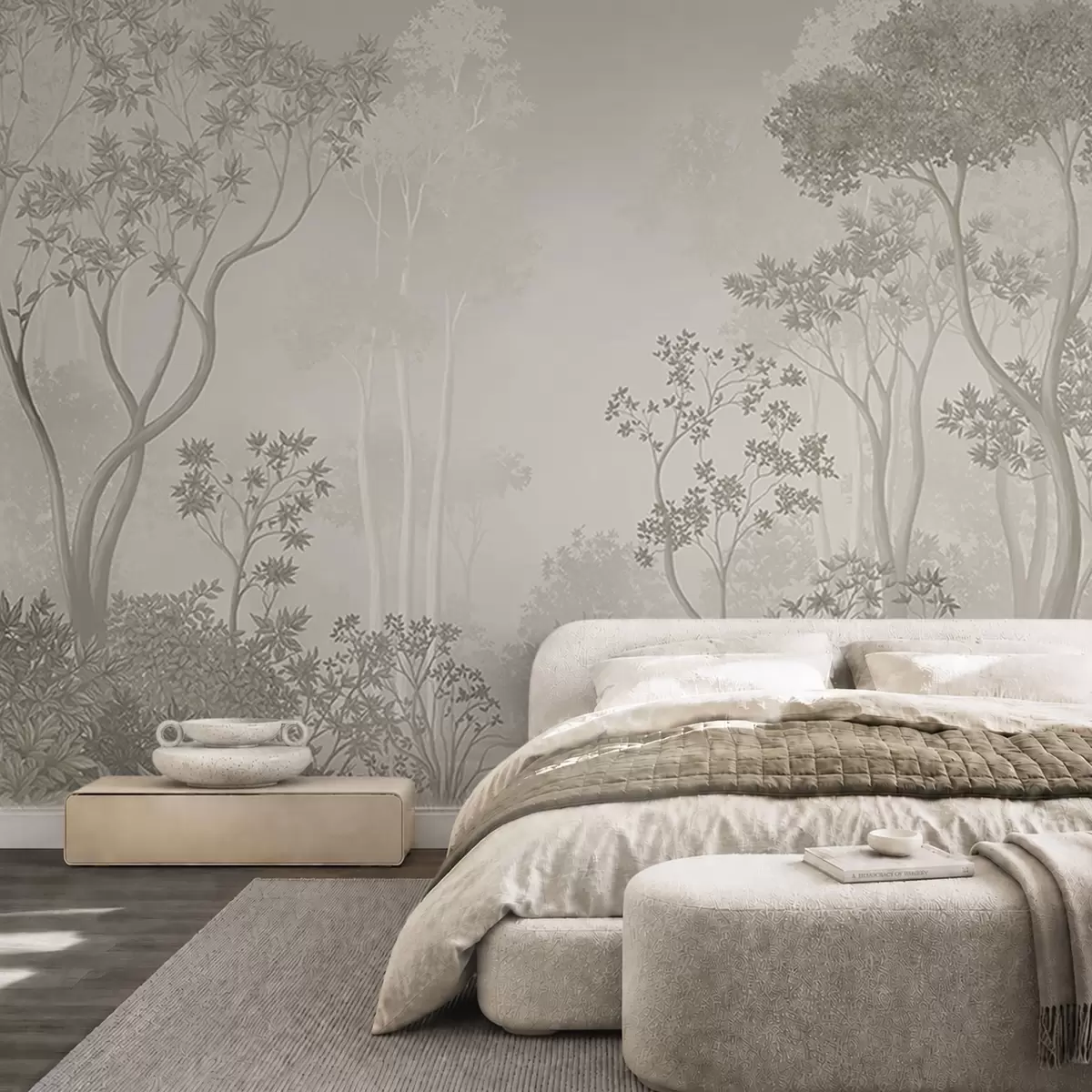 murales de pared Bosque esbelto en lino w05700v1