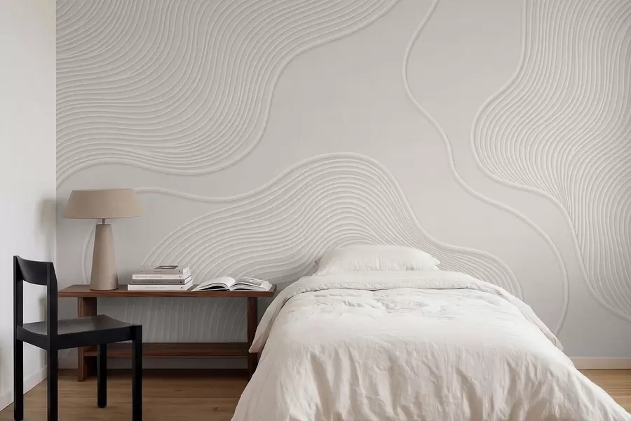 murales de pared Relieve abstracto con líneas onduladas y fluidas w05689