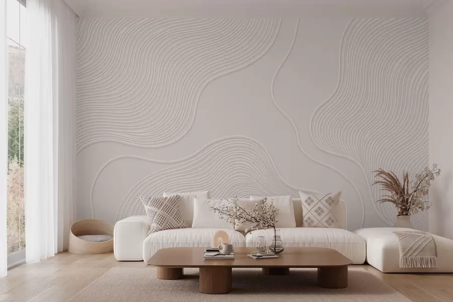 murales de pared Relieve abstracto con líneas onduladas y fluidas w05689