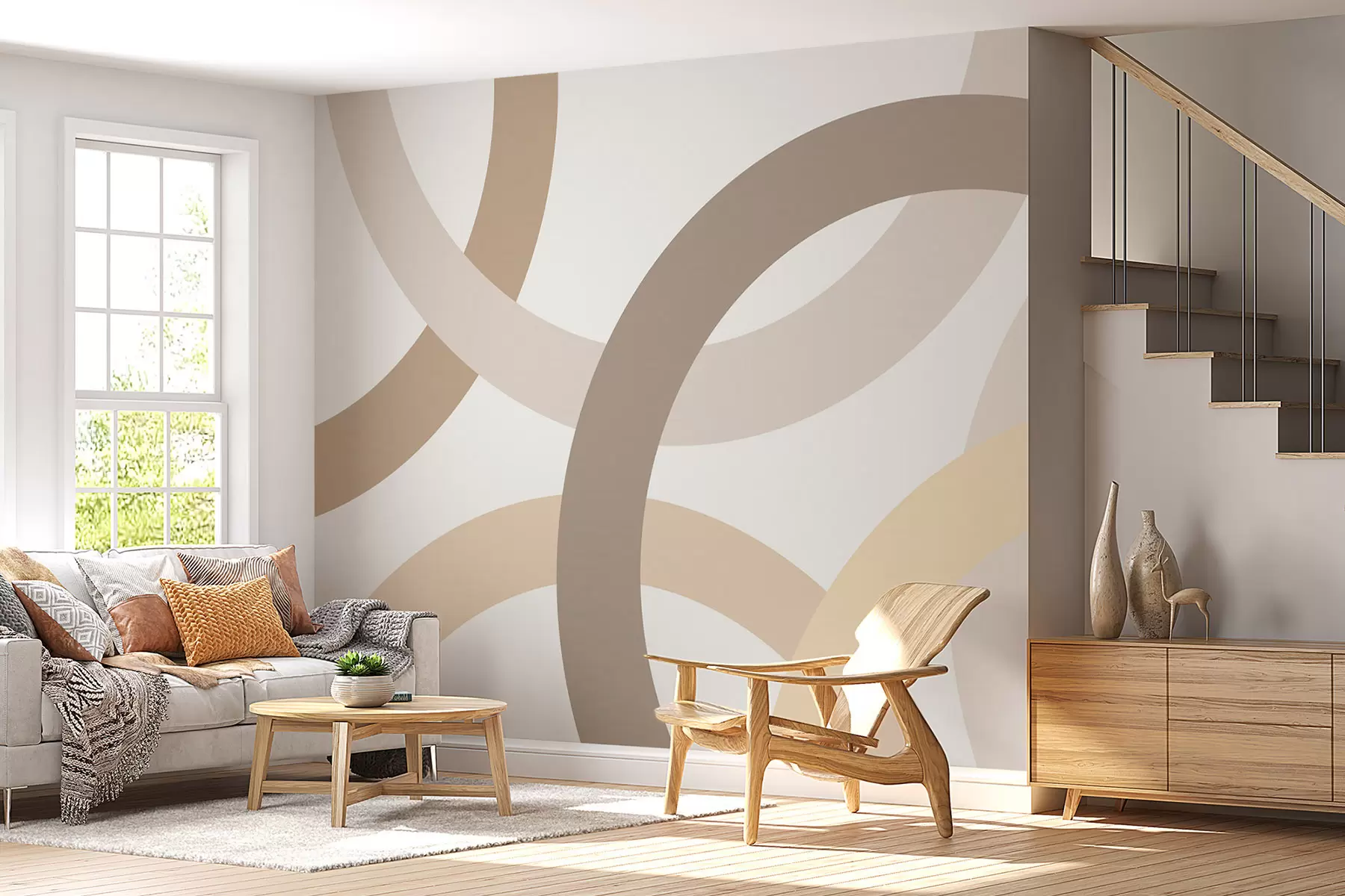 murales de pared Abstracción con círculos w05709v2