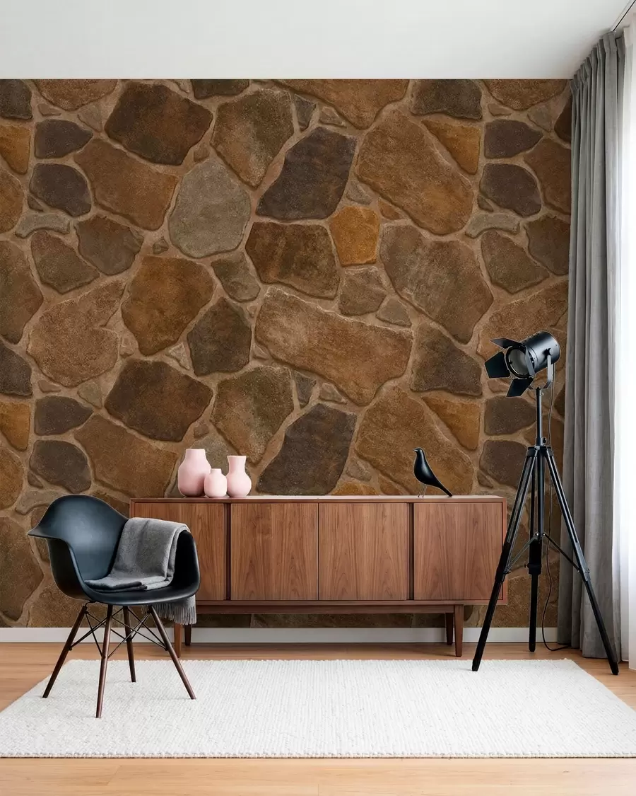 murales de pared Motivo de piedra natural en tonos cálidos w05691