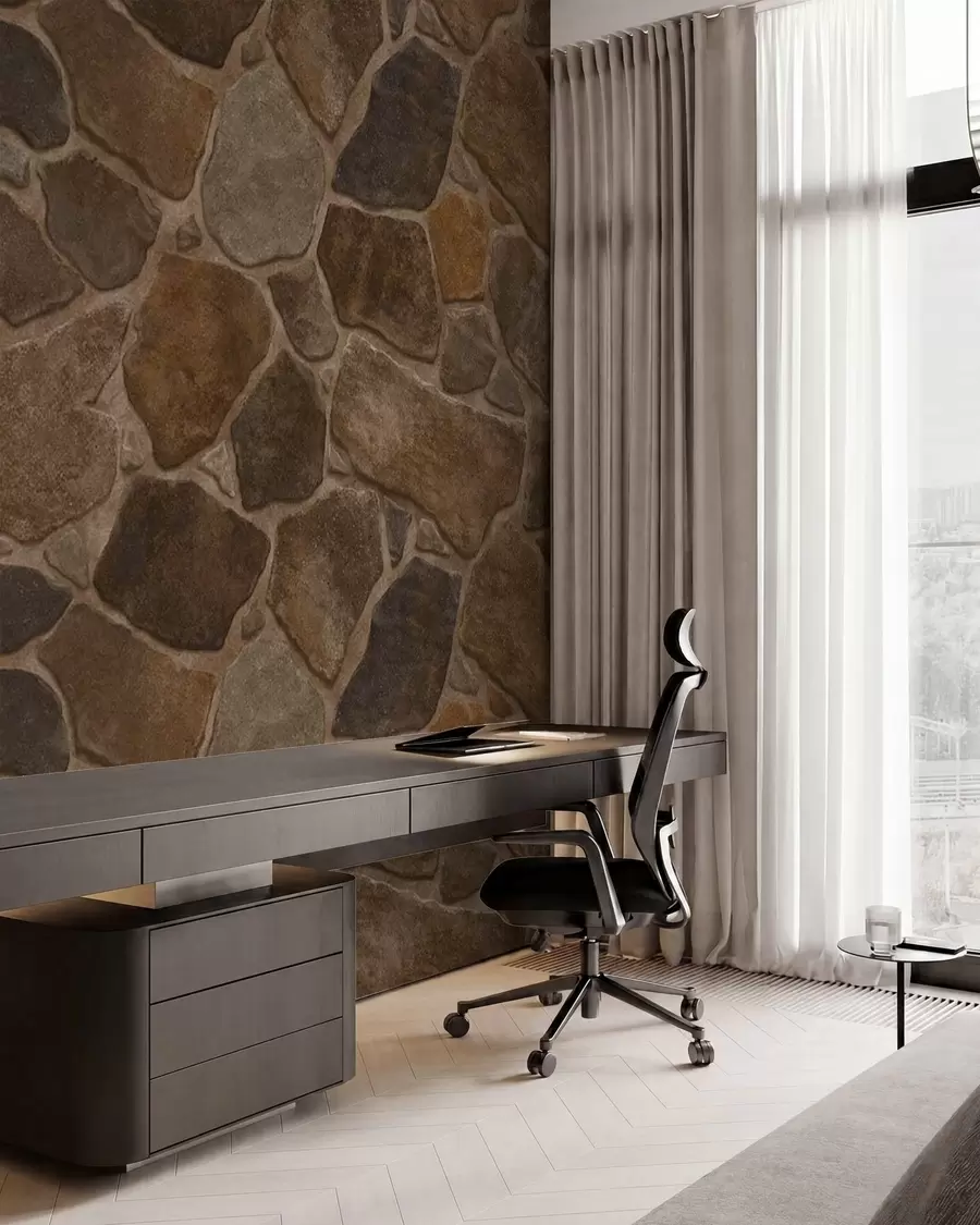 murales de pared Motivo de piedra natural en tonos cálidos w05691