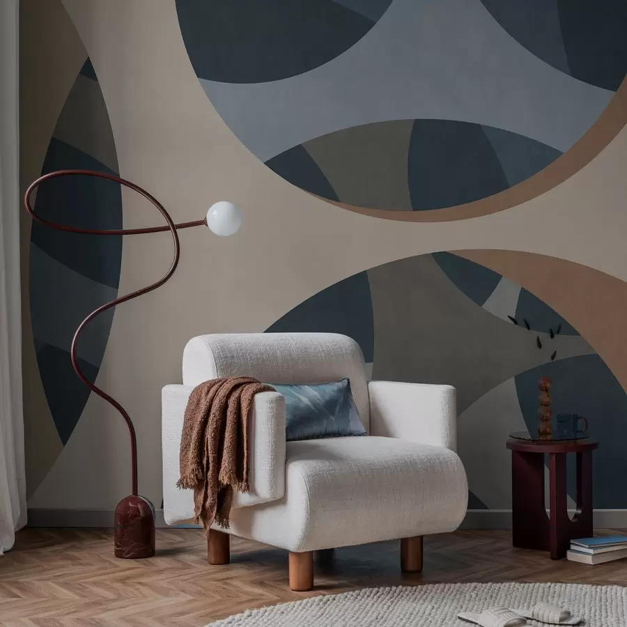 murales de pared abstracción textural contemporánea en tonos azules y beige w05751