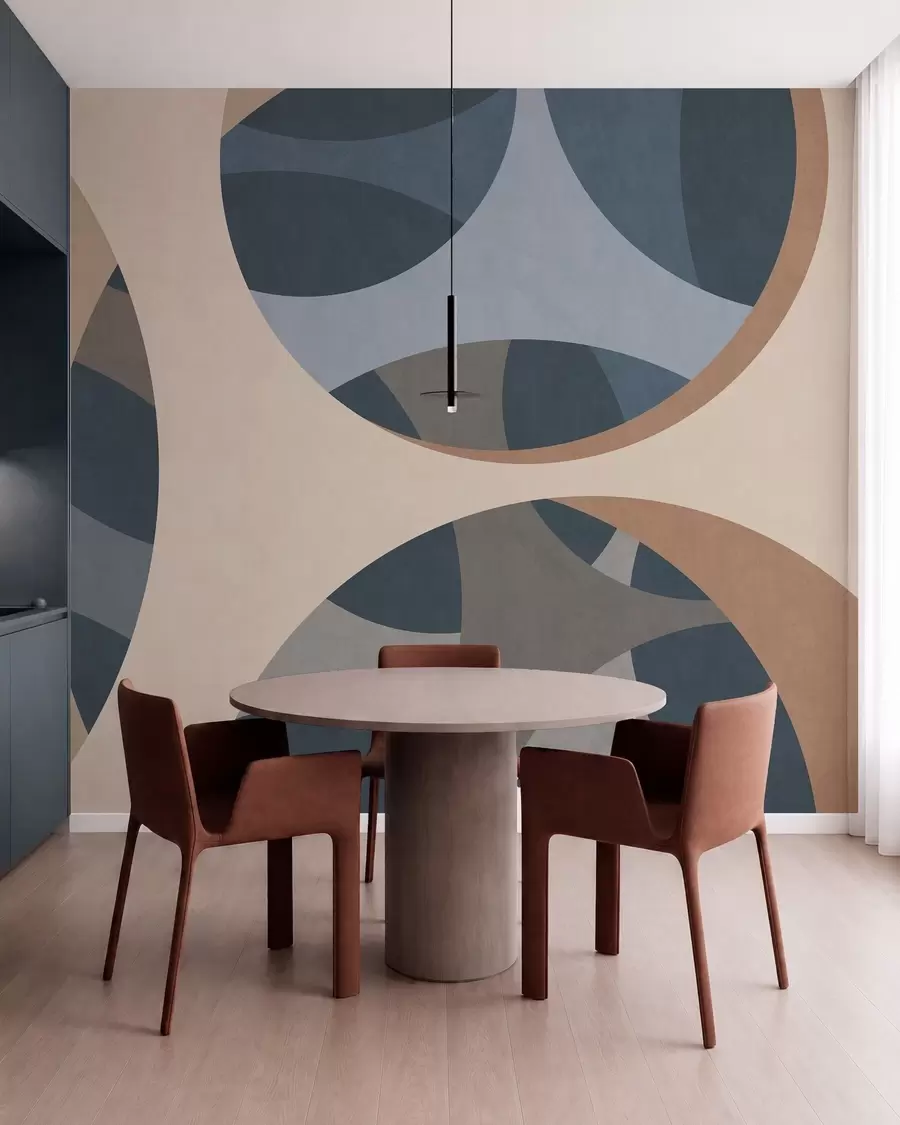 murales de pared abstracción textural contemporánea en tonos azules y beige w05751