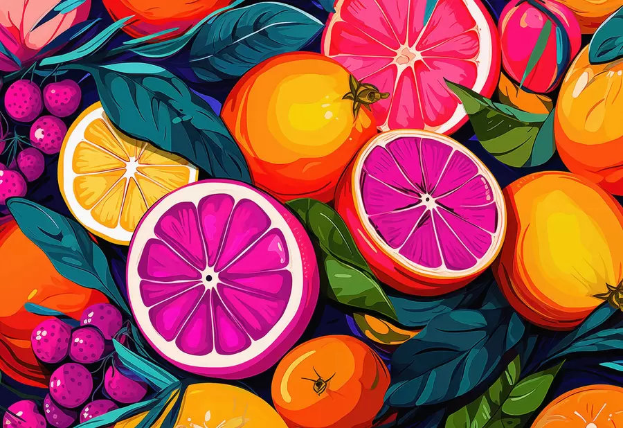 murales de pared Fruta, naranjas, limones w05761