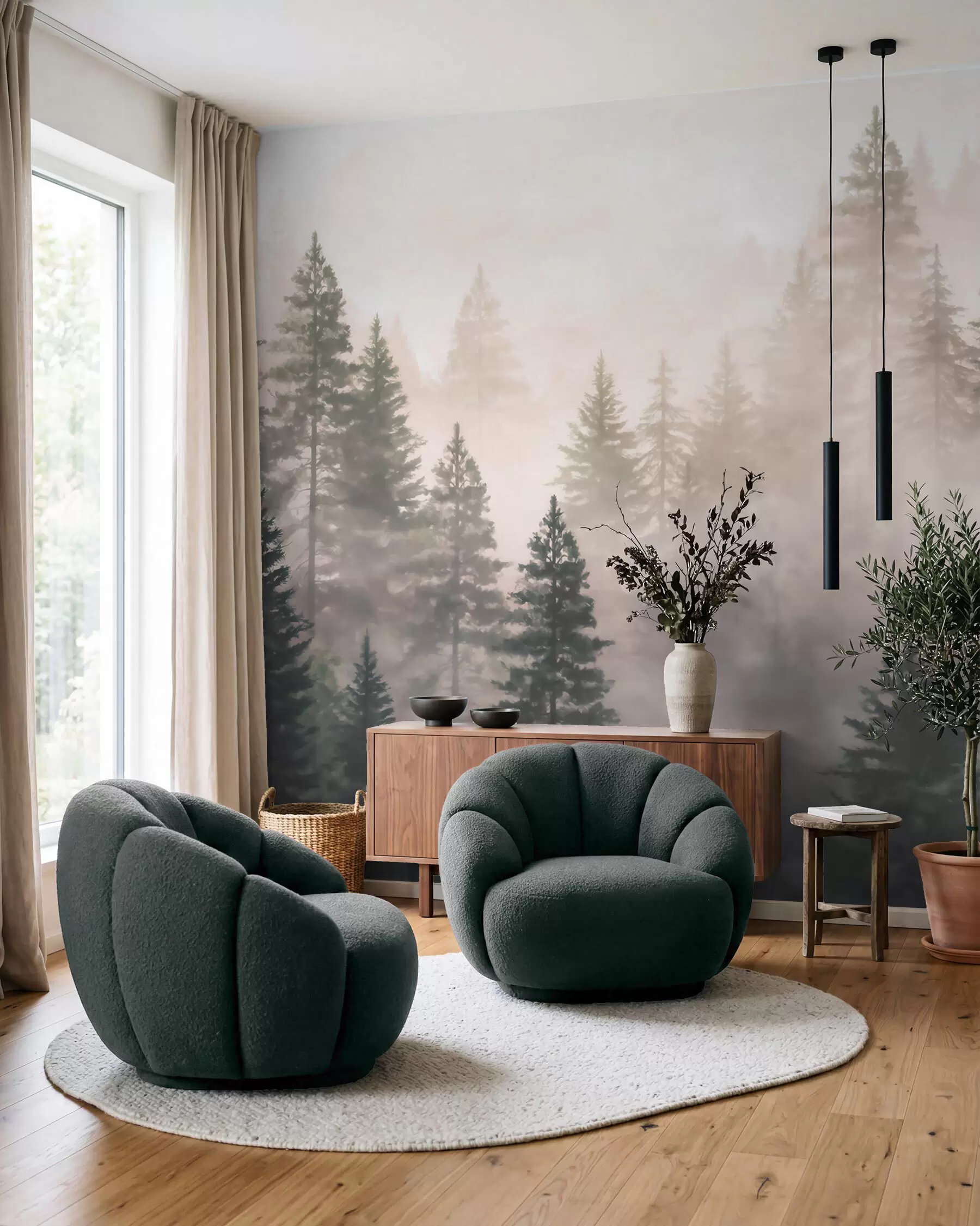 murales de pared Bruma del bosque w09929