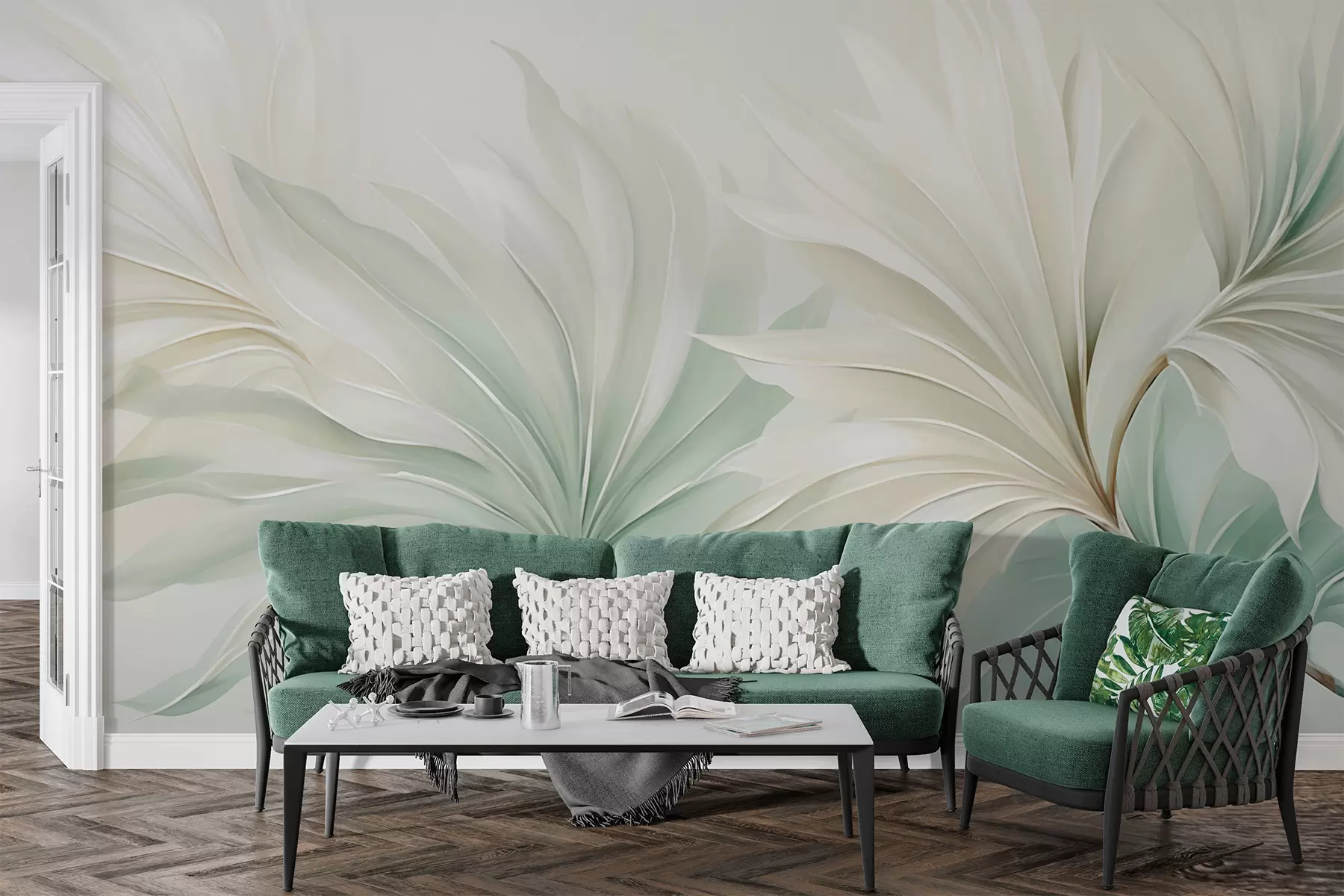 murales de pared Hojas tropicales puntiagudas w05792