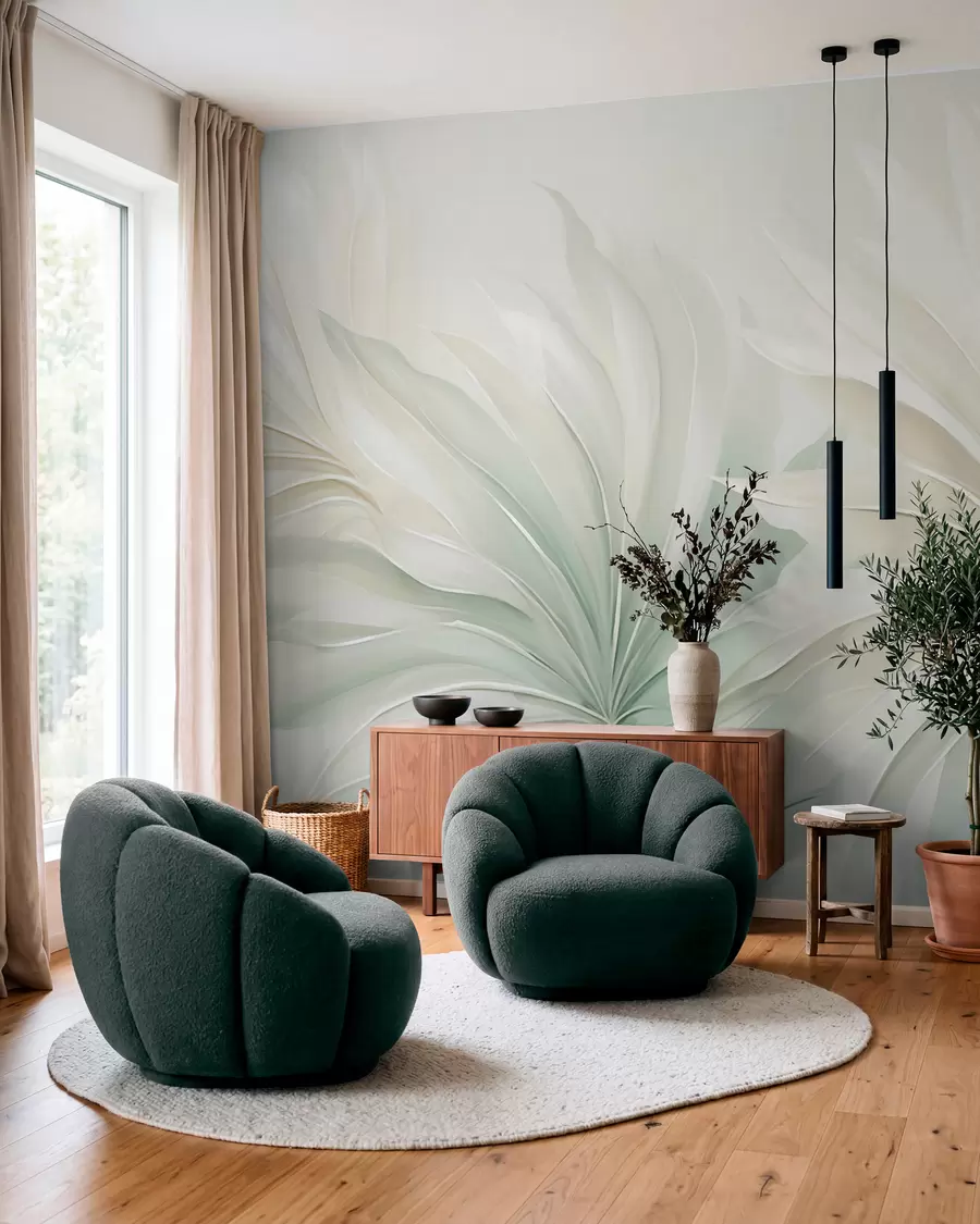 murales de pared Hojas tropicales puntiagudas w05792