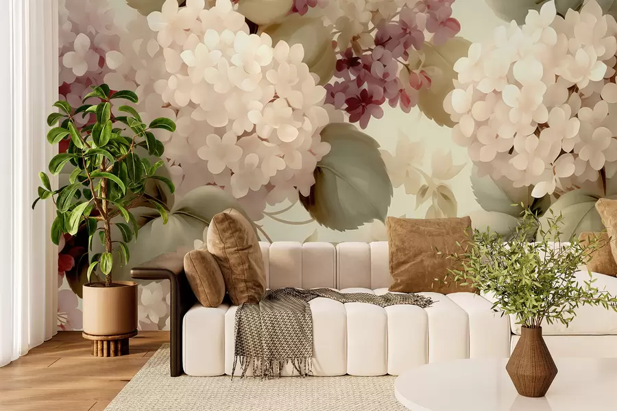 murales de pared Flores de hortensia w05436